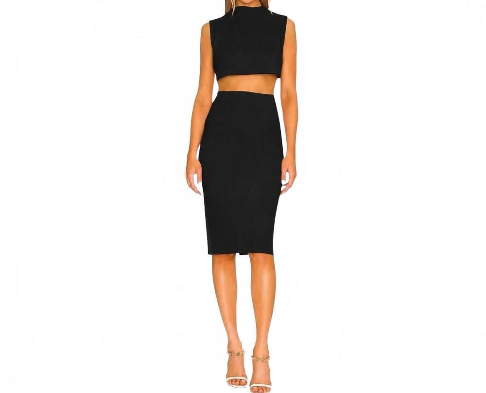 NEW MOTHER OF ALL lilian heart dress cutout midi dress in black